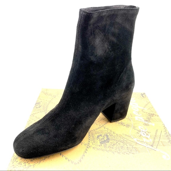 Free People Cecile Block Heel black suede Bootie - Picture 3 of 12